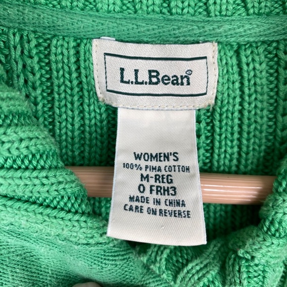 L.L. Bean Green Cardigan Sweater - Picture 4 of 8